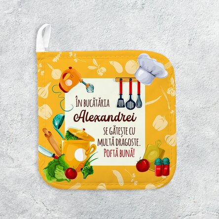 Suport oală fierbinte personalizat cu text - În bucătărie