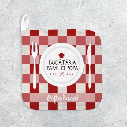 Suport oală fierbinte personalizat cu text - În familie