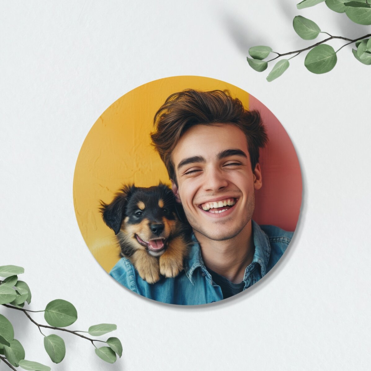 Suport pahar din piele personalizat color cu poză