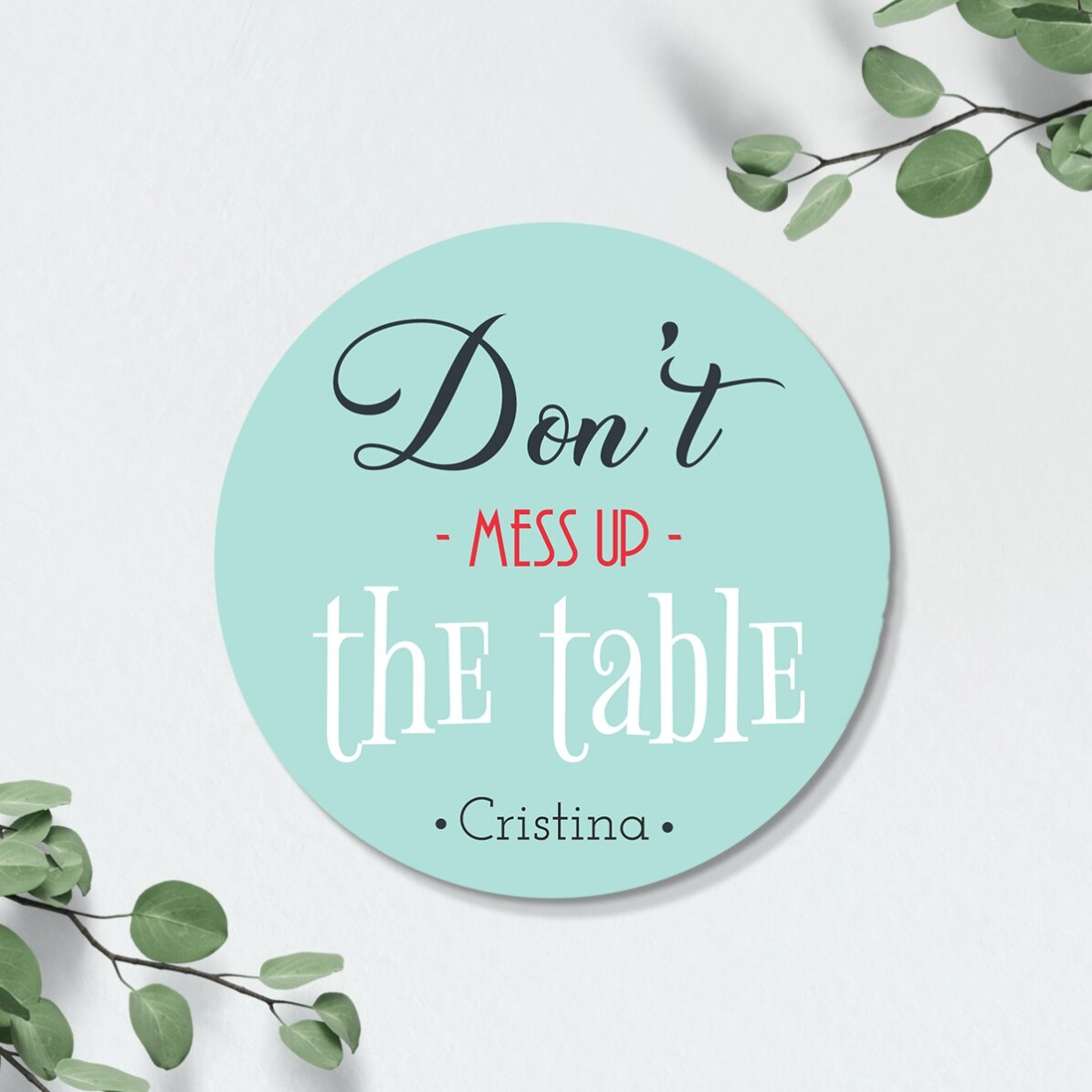 Suport pahar din piele personalizat color cu text