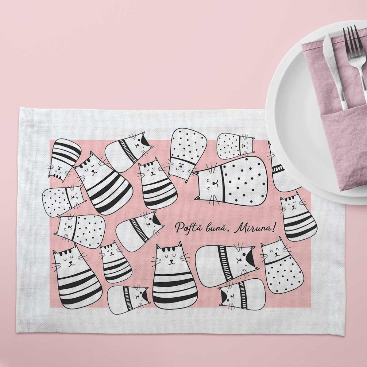 Suport pentru farfurie personalizat - Cats