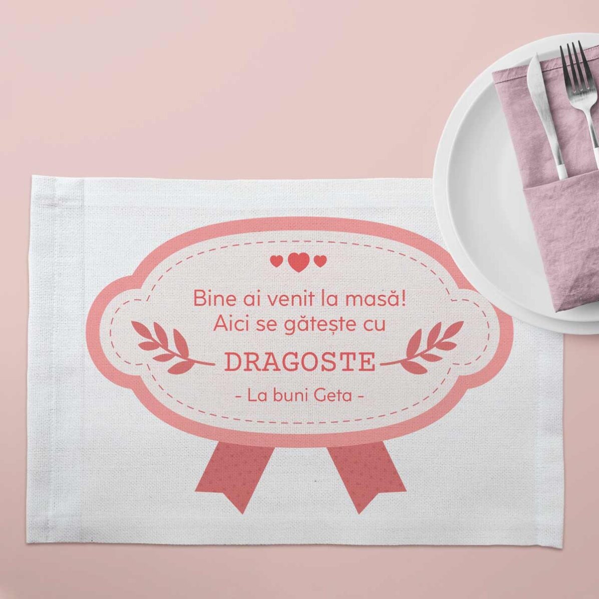 Suport pentru farfurie personalizat cu text - Dragoste