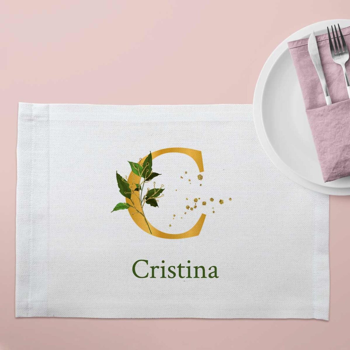 Suport pentru farfurie personalizat cu text - Gold