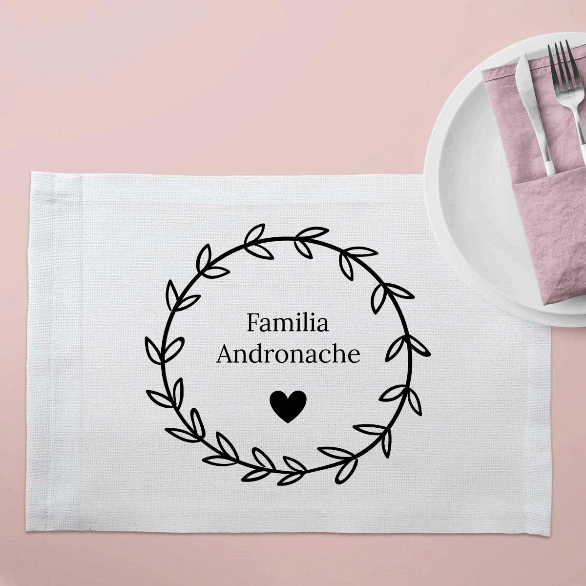 Suport pentru farfurie personalizat cu text - Heart