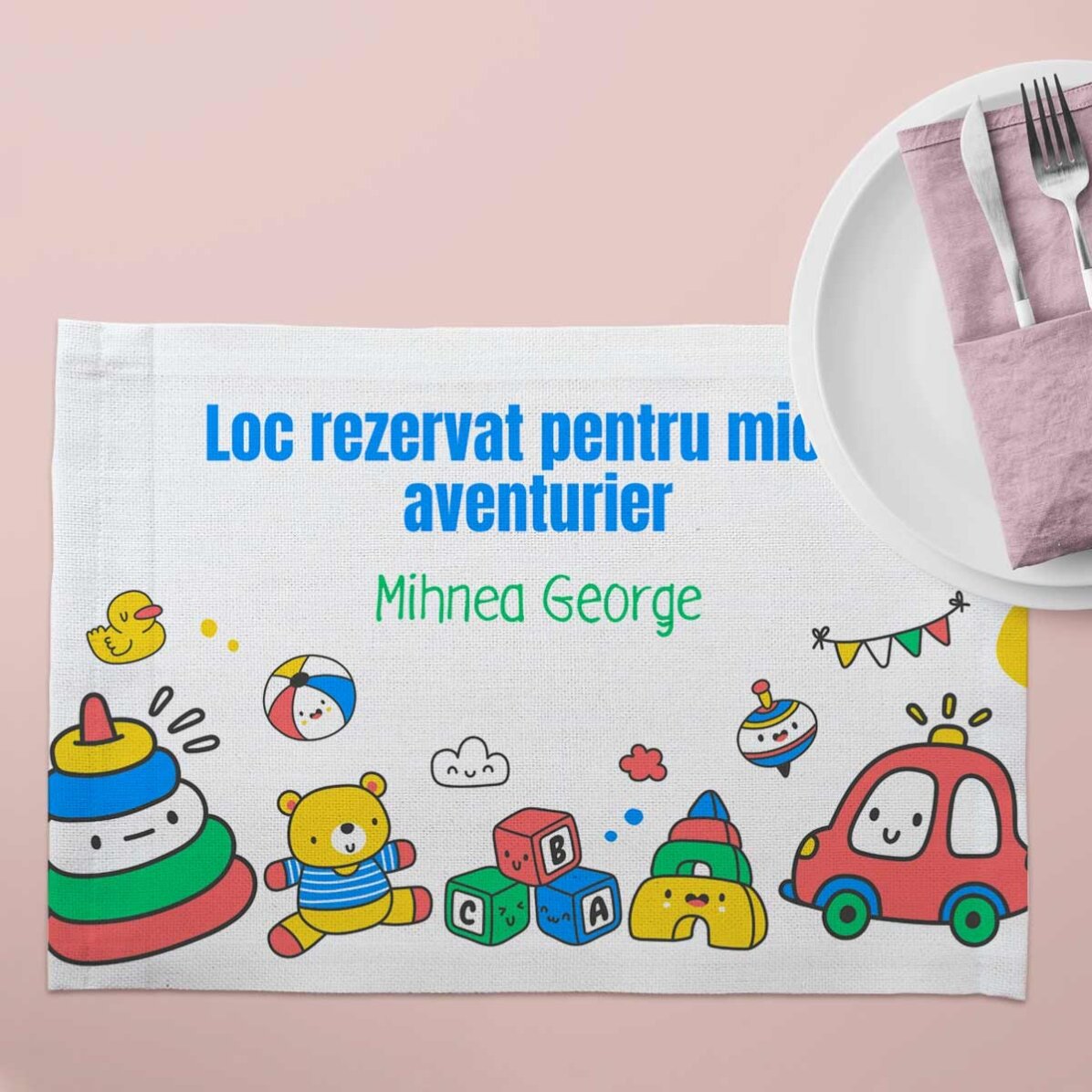Suport pentru farfurie personalizat cu text - Jucării