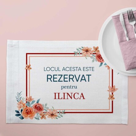 Suport pentru farfurie personalizat cu text - Rezervat
