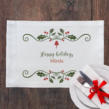 Suport pentru farfurie personalizat - Happy holidays