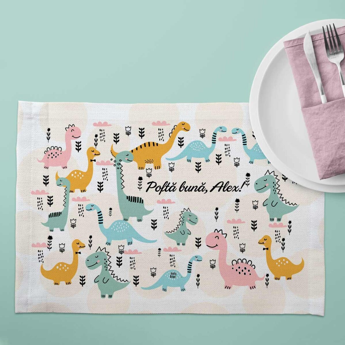 Suport pentru farfurie personalizat - model Dino