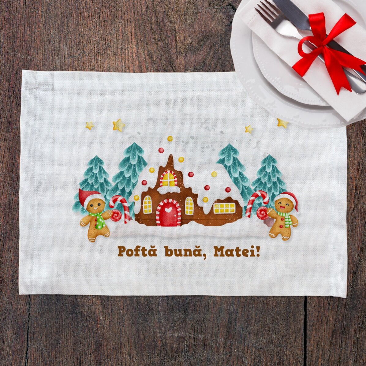 Suport pentru farfurie personalizat - Turtă dulce