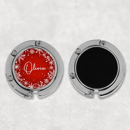 Suport geantă pentru masă personalizat cu nume - Fulgi de nea