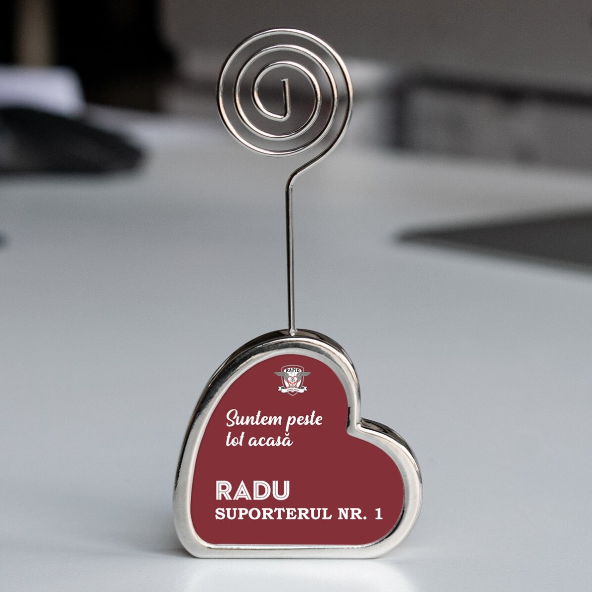 Suport pentru mesaj FC Rapid personalizat cu nume și mesaj