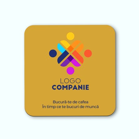 Suport pentru pahar personalizat cu logo și text