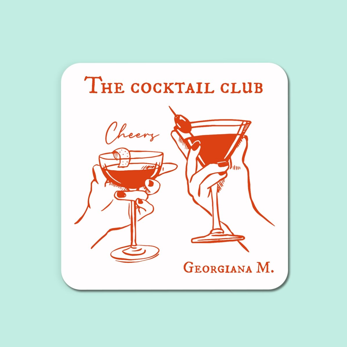 Personalised glass holder with name - The Cocktail Club