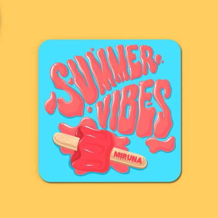 Suport pentru pahar personalizat cu text - Melted ice cream