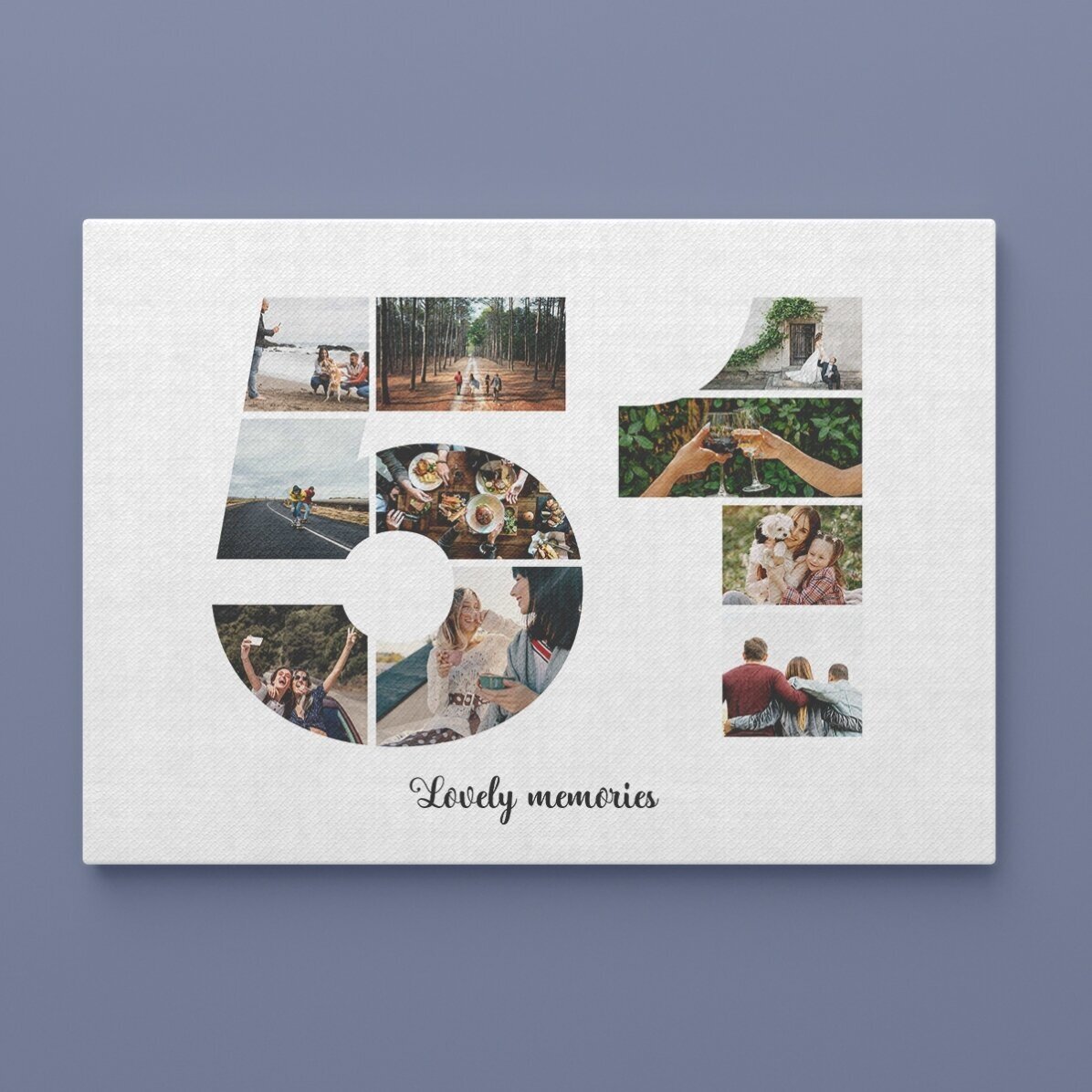 Tablou canvas landscape personalizat cu 10 poze model numărul 51 și mesaj text