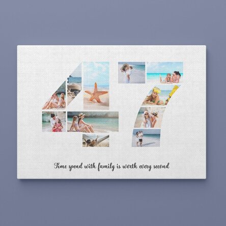 Tablou canvas landscape personalizat cu 11 poze model numărul 47 și mesaj text