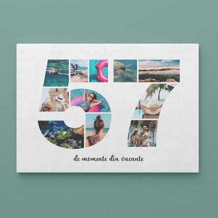Tablou canvas landscape personalizat cu 11 poze model numărul 57 și mesaj text