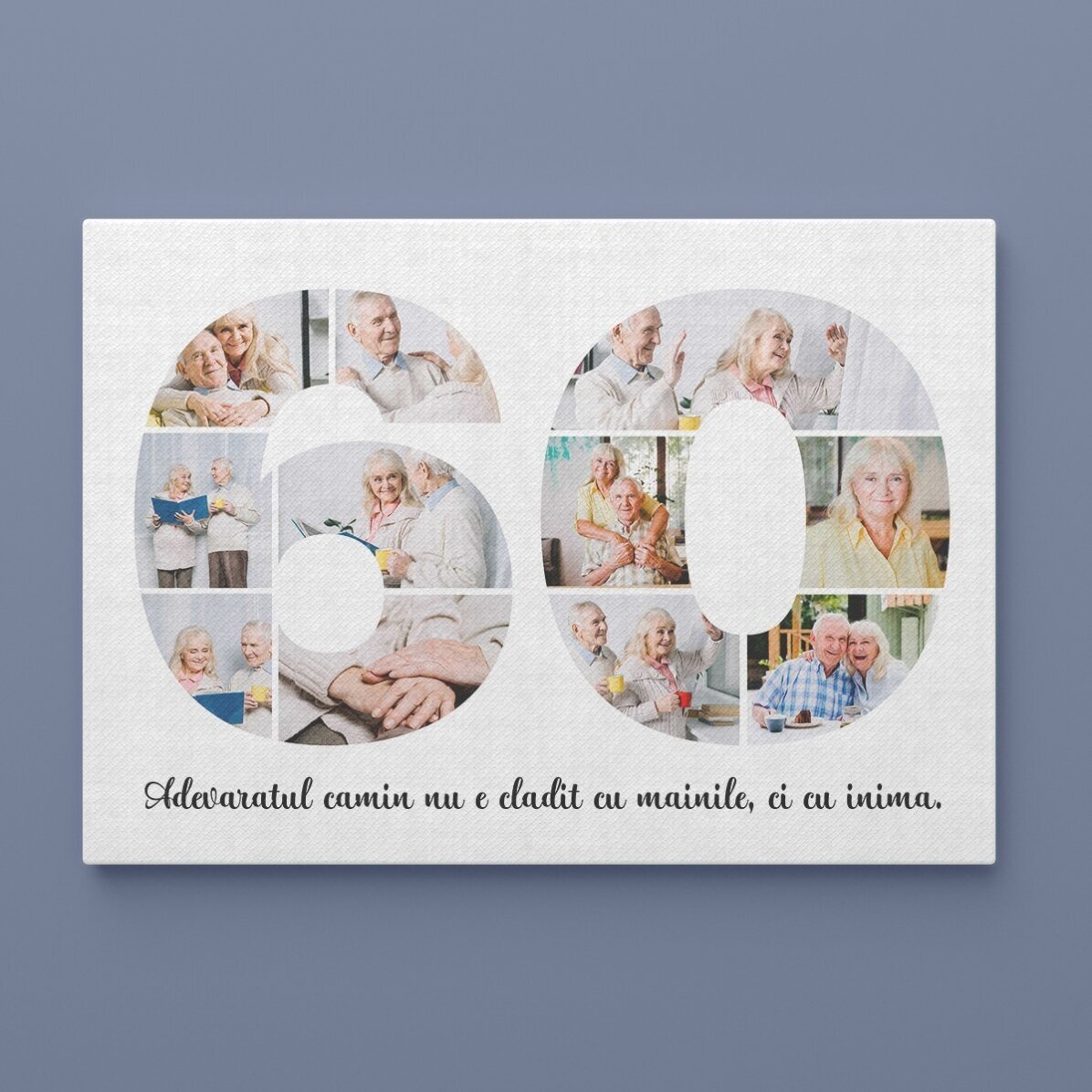 Tablou canvas landscape personalizat cu 11 poze model numărul 60 și mesaj text