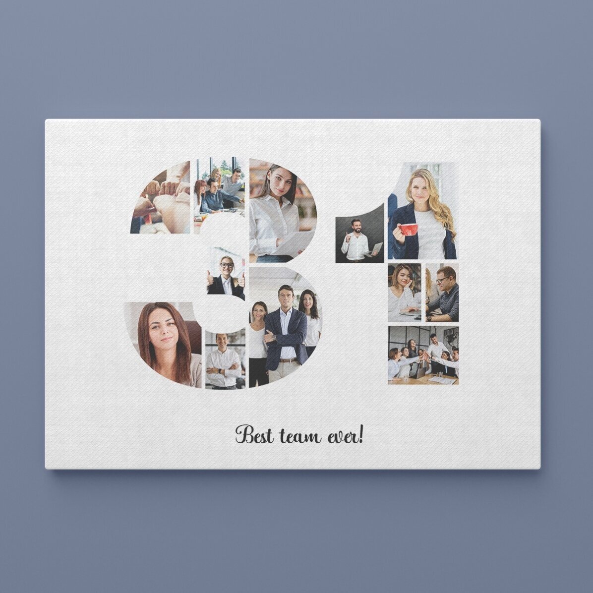 Tablou canvas landscape personalizat cu 12 poze model numărul 31 și mesaj text