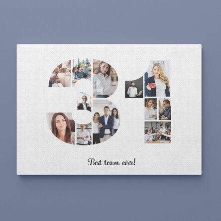 Tablou canvas landscape personalizat cu 12 poze model numărul 31 și mesaj text