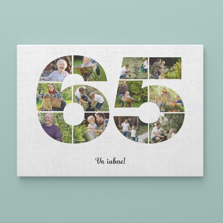 Tablou canvas landscape personalizat cu 12 poze model numărul 65 și mesaj text