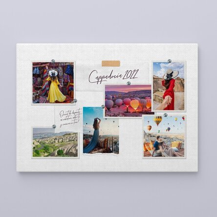 Tablou canvas landscape personalizat cu 6 poze și text - Vacanta ta