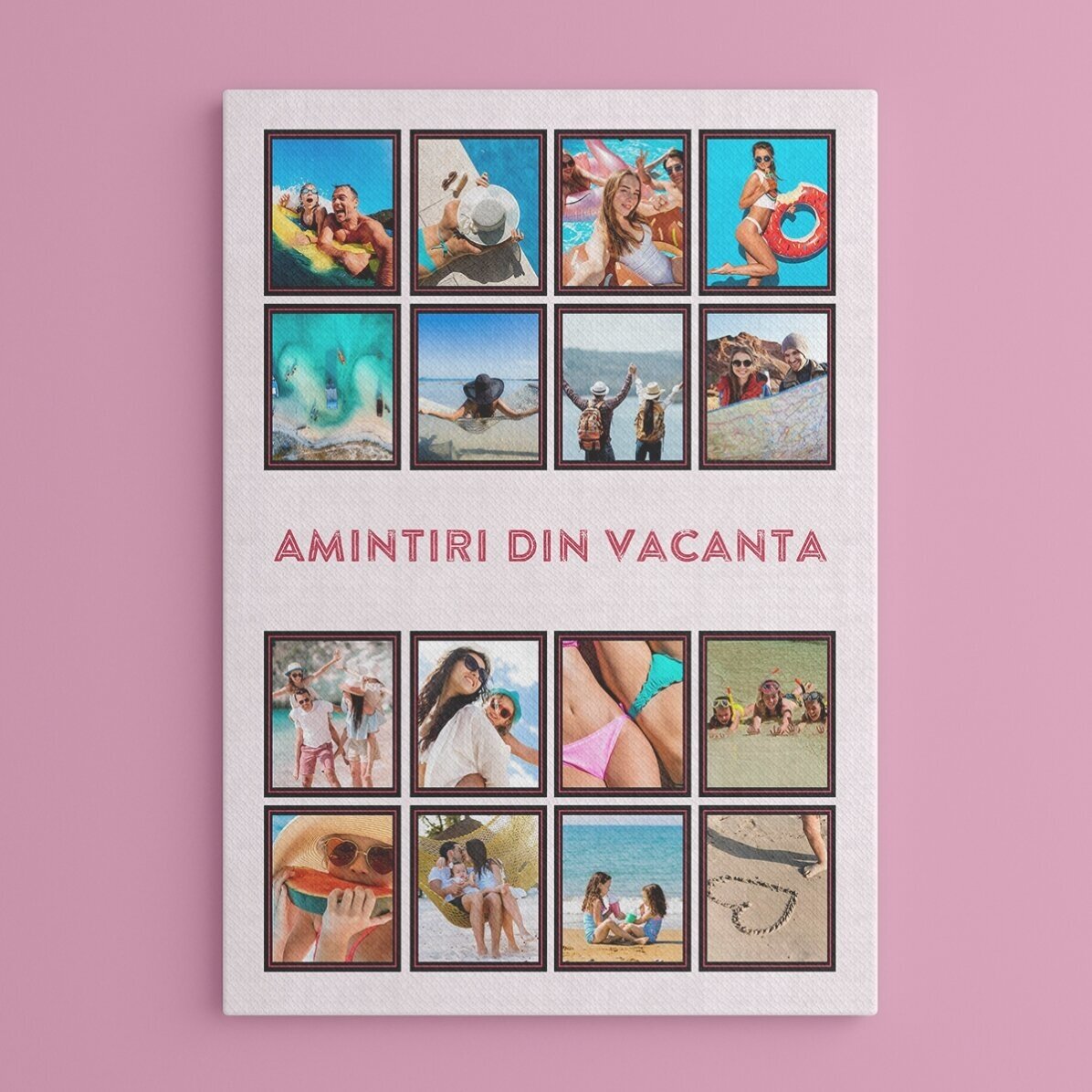 Tablou canvas personalizat cu 16 poze de vacanță