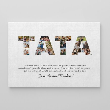 Tablou canvas personalizat cu 20 de poze și text - TATA