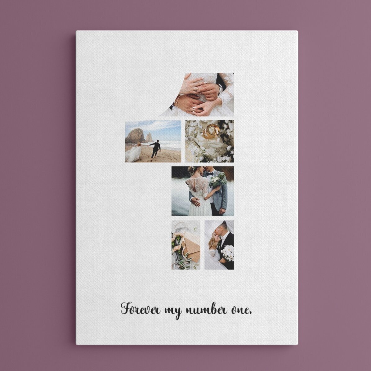 Tablou canvas personalizat cu 6 poze model numărul 1 și mesaj text