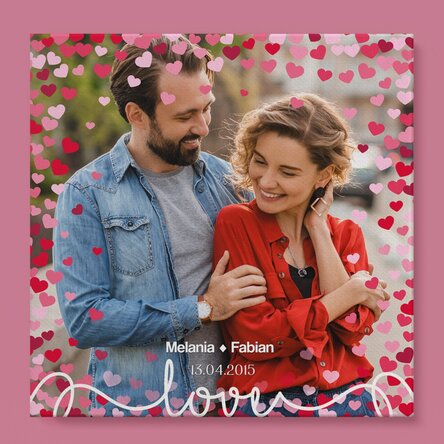 Tablou canvas personalizat cu o poză și text - Iubire 