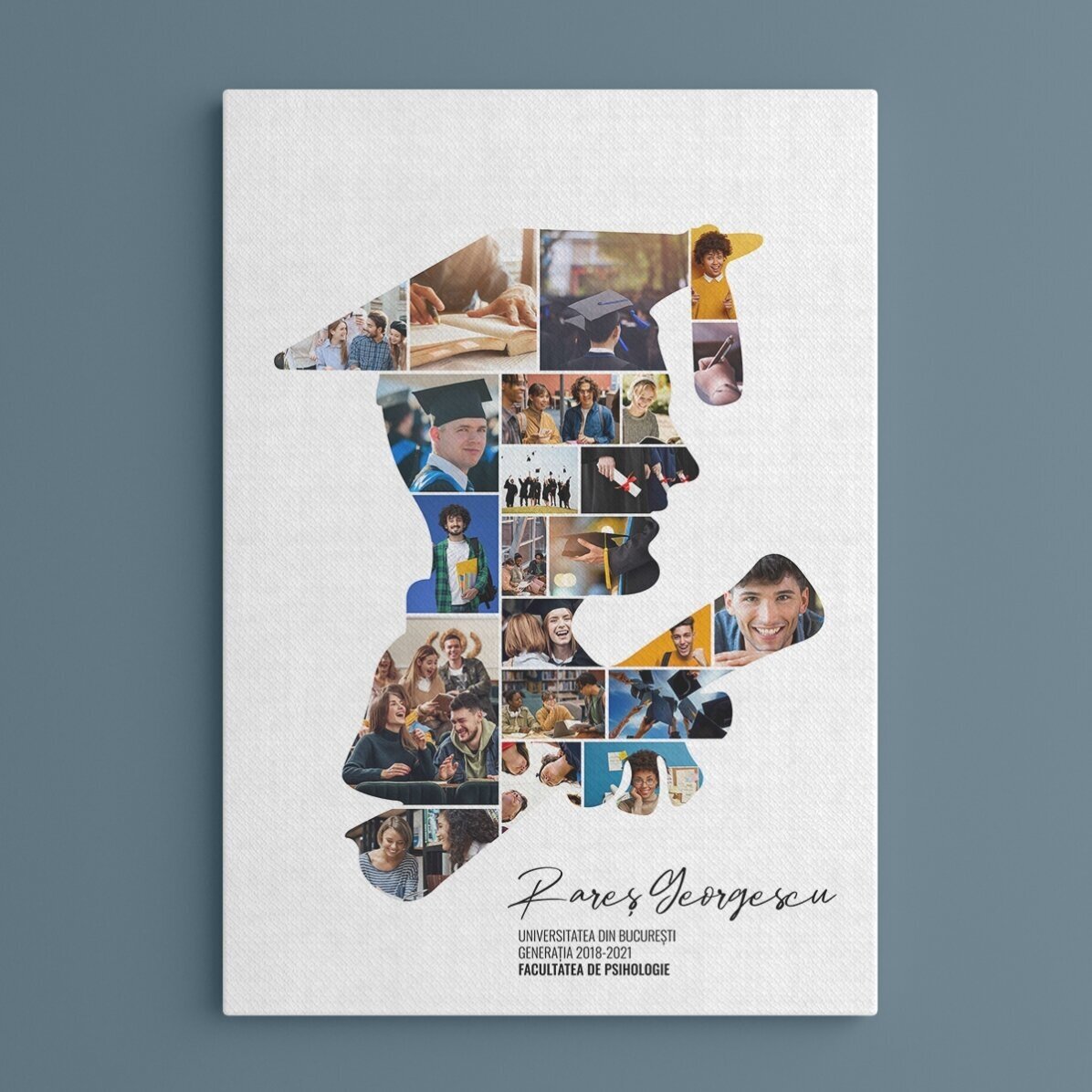 Tablou canvas personalizat cu text și 22 poze pentru absolvire - El