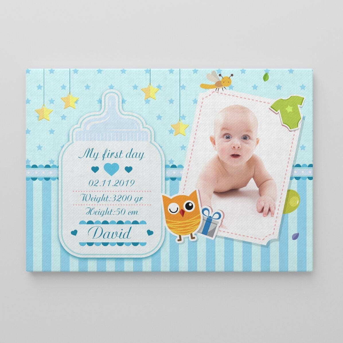 Tablou canvas personalizat pentru nou născuți - Băieței
