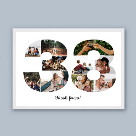 Tablou landscape personalizat cu 10 poze model numărul 38 și mesaj text 