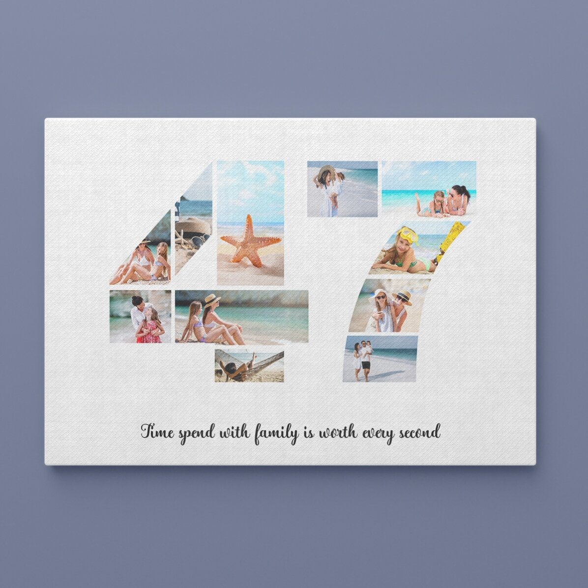 Tablou landscape personalizat cu 11 poze model numărul 47 și mesaj text