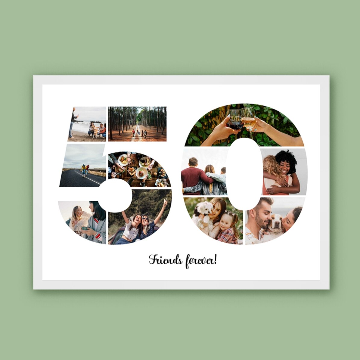 Tablou landscape personalizat cu 11 poze model numărul 50 și mesaj text