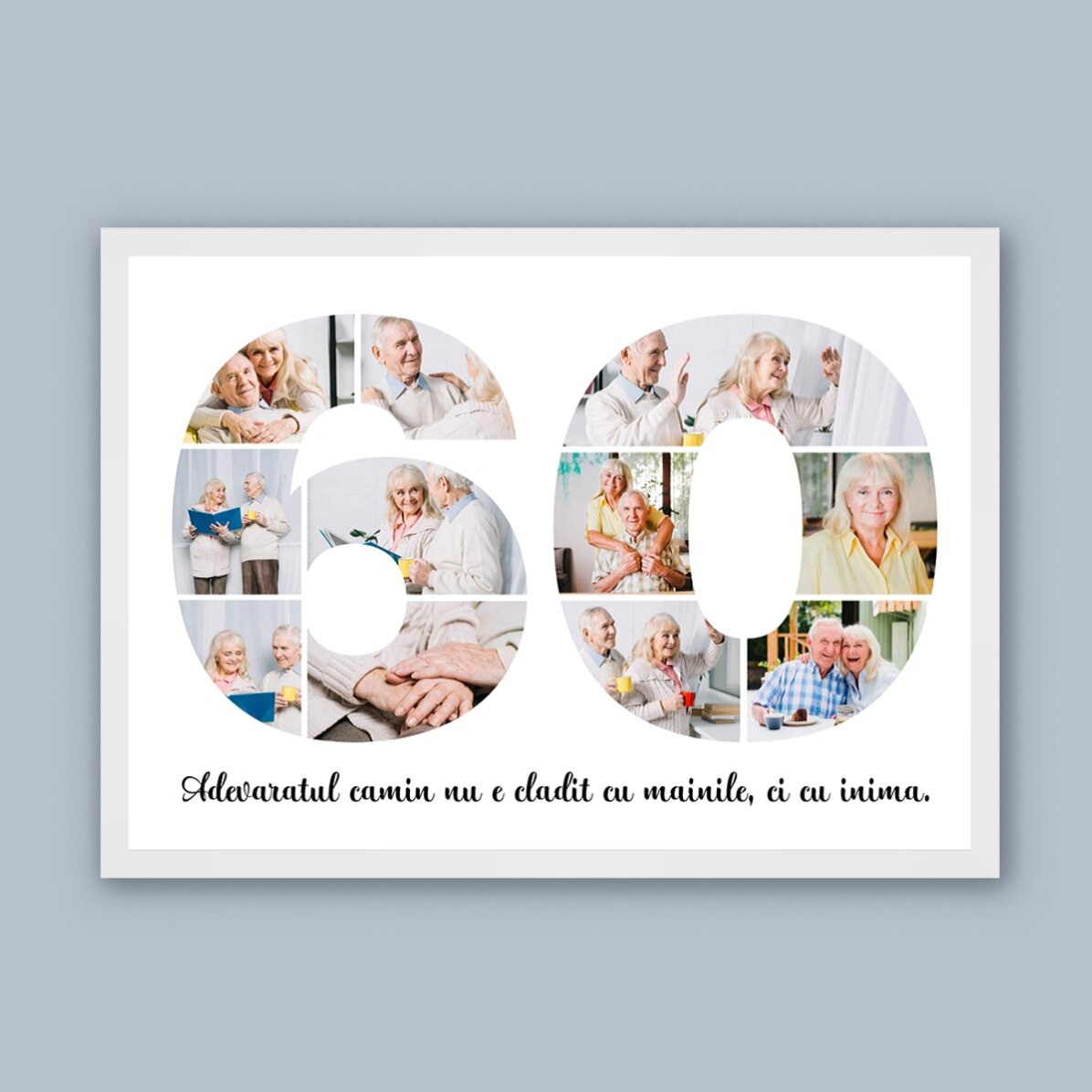 Tablou landscape personalizat cu 11 poze model numărul 60 și mesaj text