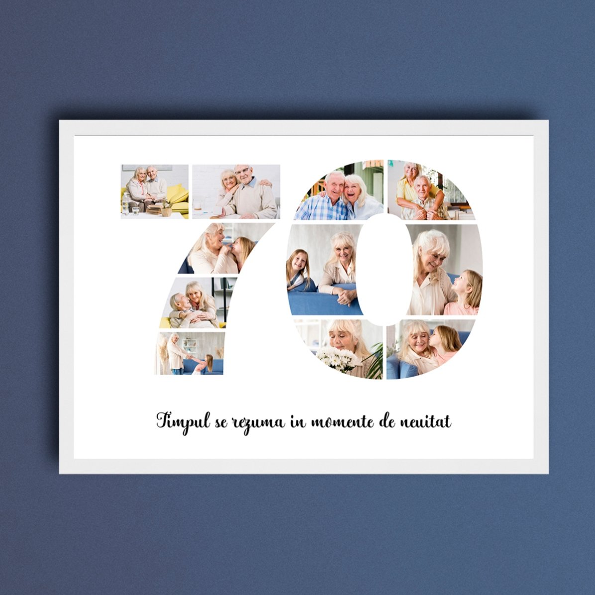 Tablou landscape personalizat cu 11 poze model numărul 70 și mesaj text