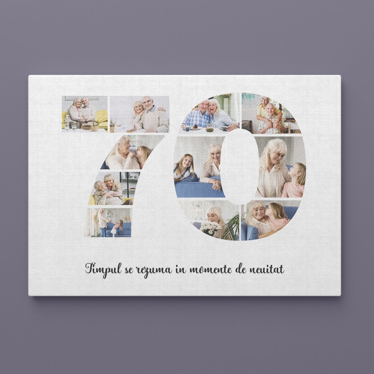 Tablou landscape personalizat cu 11 poze model numărul 70 și mesaj text