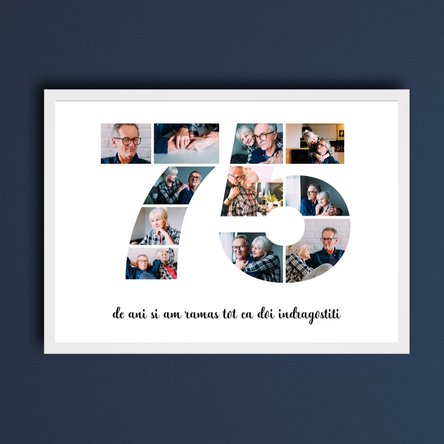 Tablou landscape personalizat cu 11 poze model numărul 75 și mesaj text