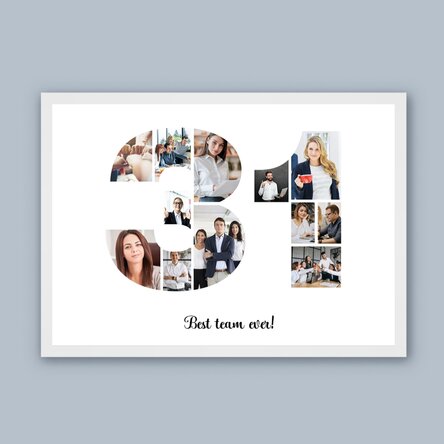 Tablou landscape personalizat cu 12 poze model numărul 31 și mesaj text 