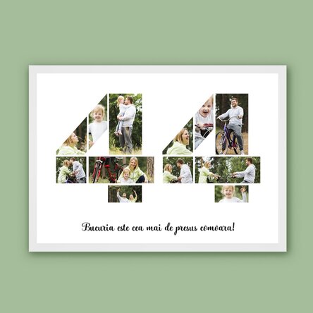 Tablou landscape personalizat cu 12 poze model numărul 44 și mesaj text 