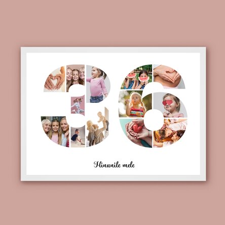 Tablou landscape personalizat cu 13 poze model numărul 36 și mesaj text