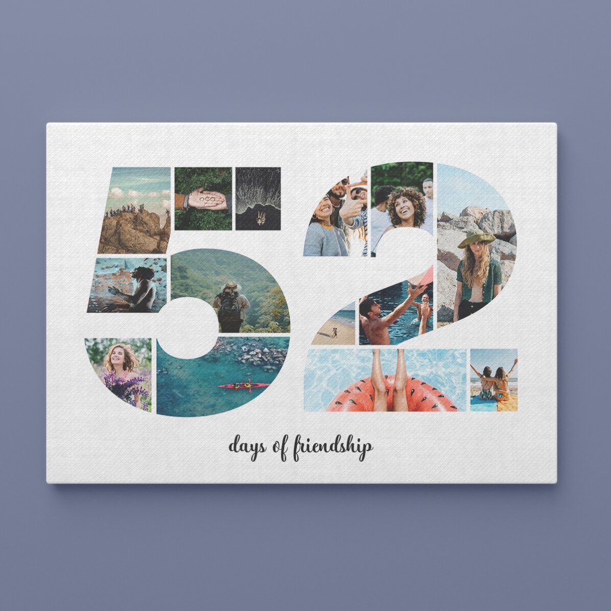 Tablou landscape personalizat cu 14 poze model numărul 52 și mesaj text