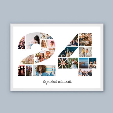 Tablou landscape personalizat cu 19 poze model numărul 24 și mesaj text   