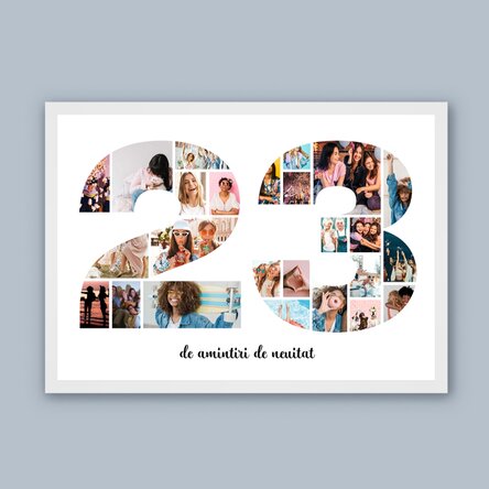 Tablou landscape personalizat cu 25 poze model numărul 23 și mesaj text  
