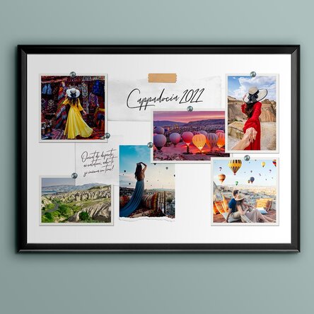 Tablou landscape personalizat cu 6 poze și text - Vacanta ta