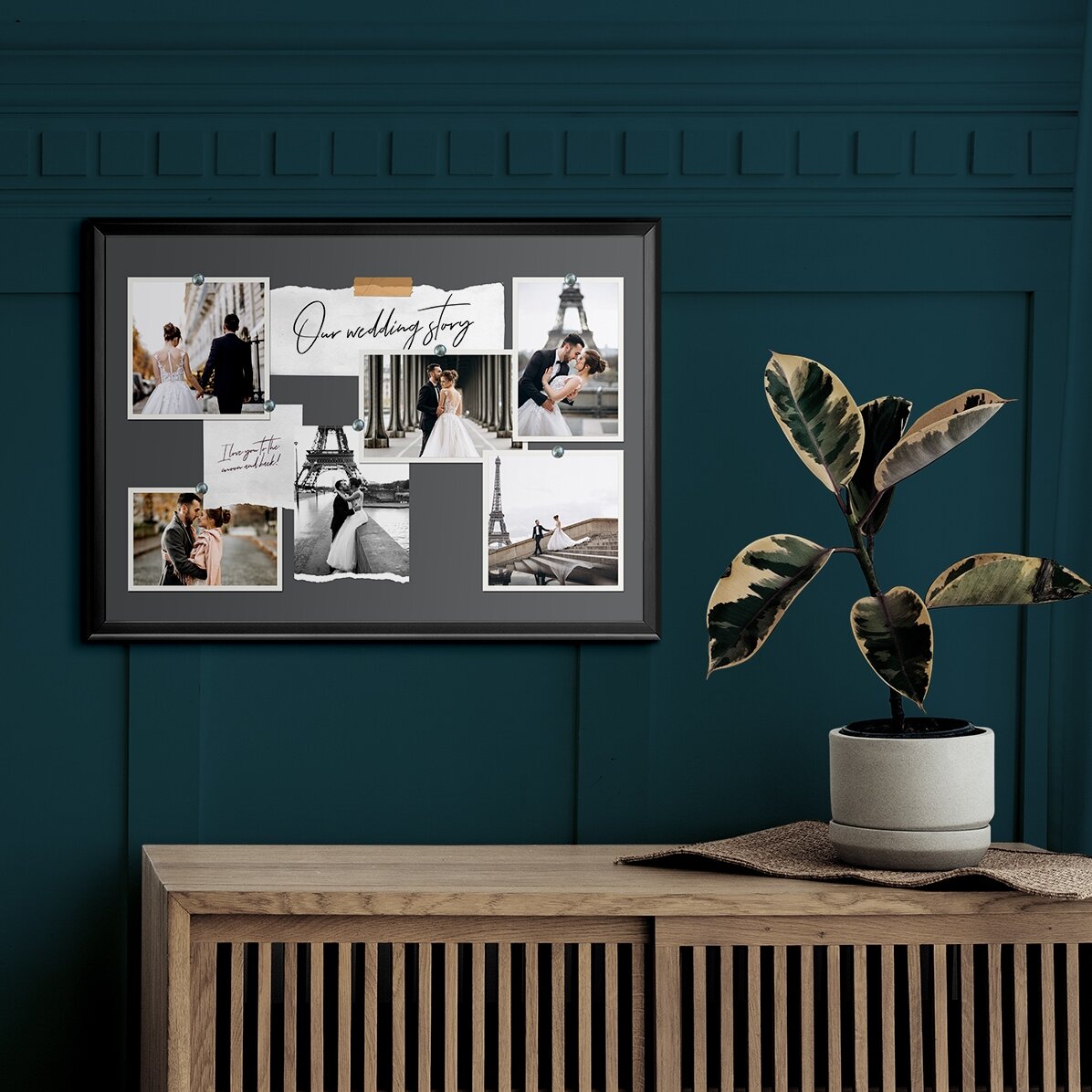 Tablou landscape personalizat cu 6 poze și text - Vacanta ta