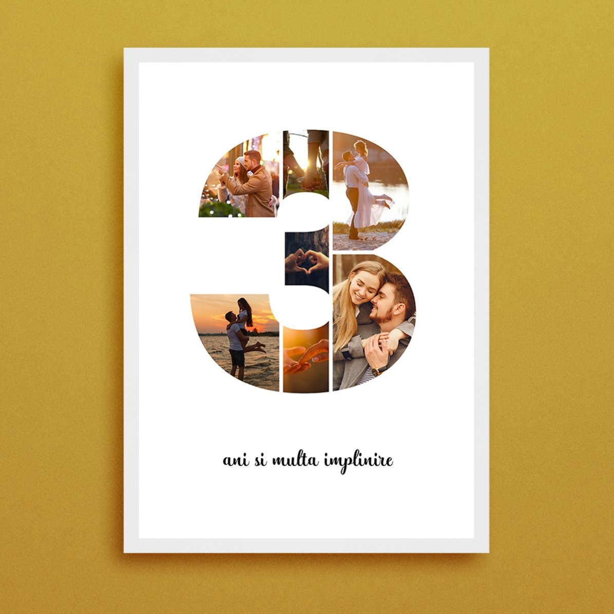 Tablou personalizat cu 7 poze model numărul 3 și mesaj text