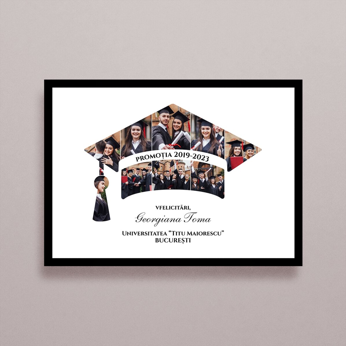 Tablou landscape personalizat cu poze și text - Absolvire