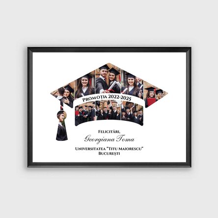 Tablou landscape personalizat cu poze și text - Absolvire